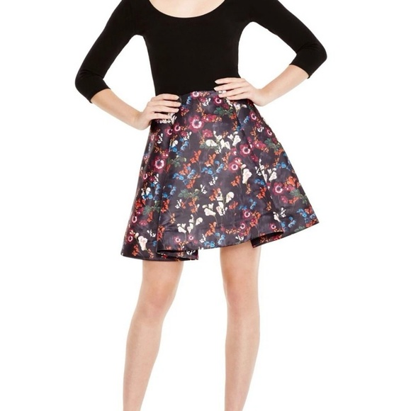 Alice + Olivia Amie Fall Garden Print Dress, fit-and-flare style mini size 4 - Picture 4 of 13